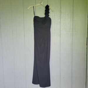 Valerie Bertinelli Black One Shoulder Evening Maxi Dress. Size 6